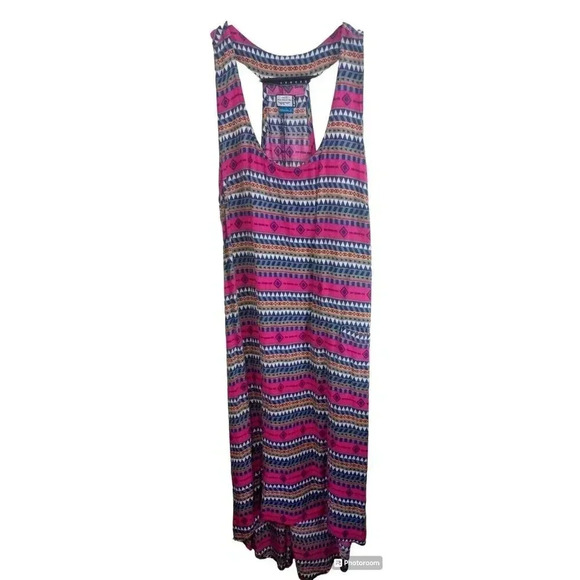 Kavu Racerback Hi Low Dress Colorful Aztec Print Pocket Beach Summer Size Small - Picture 1 of 4